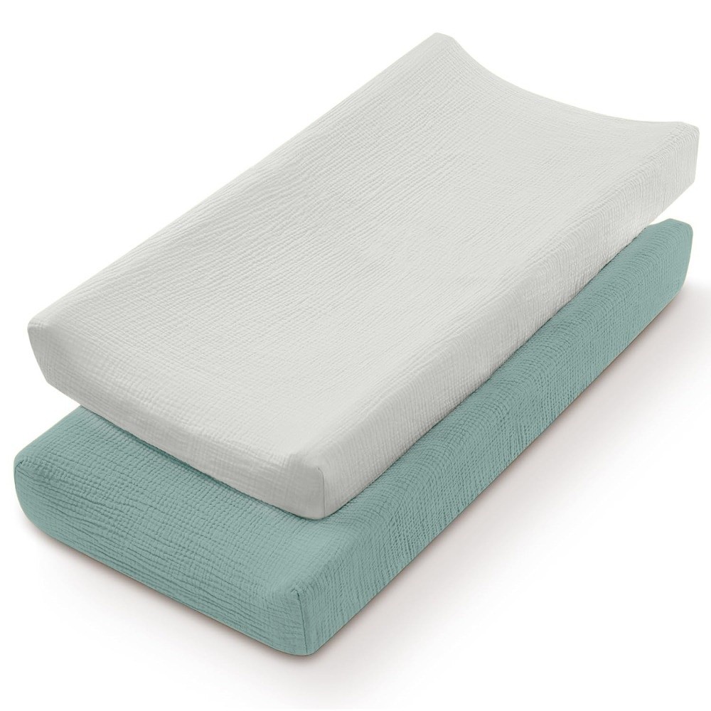 Diaper Changing Mat - 2PCS Breathable Cotton Diaper Changing Pad